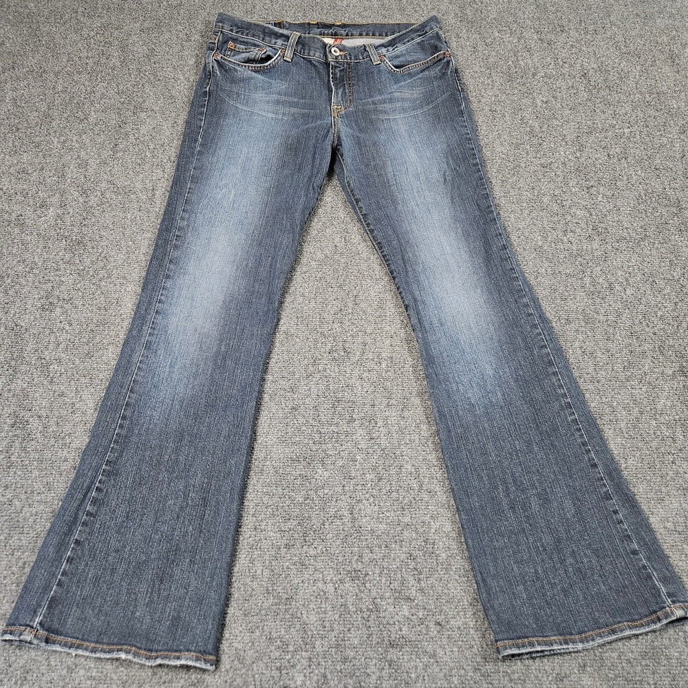Vintage Lucky Brand Jeans Womens 12 33x31 Blue Bootcut Flare Denim 90s Made USA